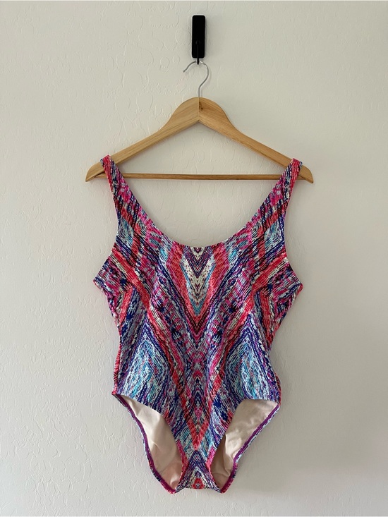 Vanilla/Beach Other - Vanilla/Beach Pink, Blue & Teal 90s Inspired Patterned One-Piece Swimsuit